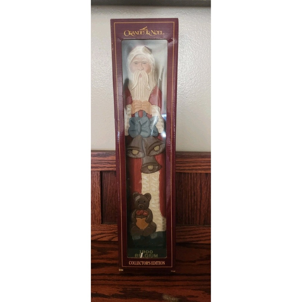 Grandeur Noel  1900‎ Belgium Santas Of The World  15.5" Wooden Santa Christmas